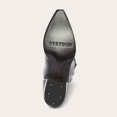 Stetson Tina Black & White Flame Embroidered Cowboy Boot - Flyclothing LLC