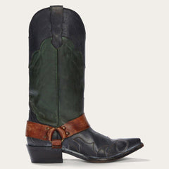 Stetson Jade Harness Tall Leather Green Boot - Flyclothing LLC
