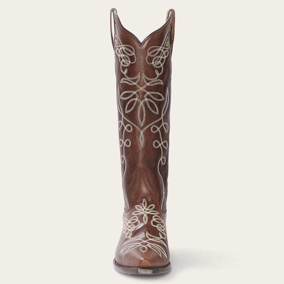 Stetson Adeline Burnished Brown Back Zip Cowboy Boot - Stetson - Flyclothing LLC