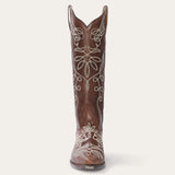 Stetson Adeline Burnished Brown Back Zip Cowboy Boot - Stetson