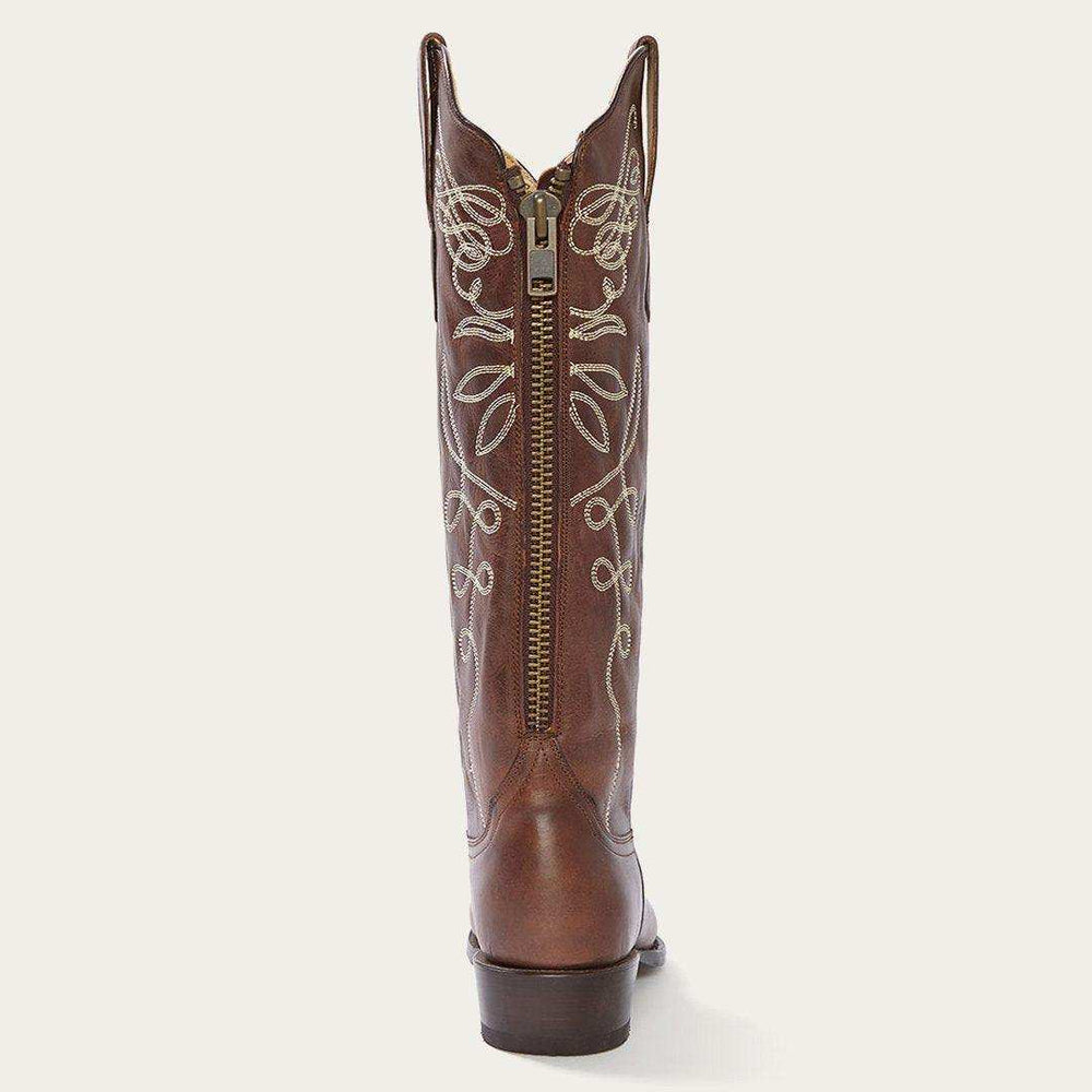 Stetson Adeline Burnished Brown Back Zip Cowboy Boot - Stetson - Flyclothing LLC