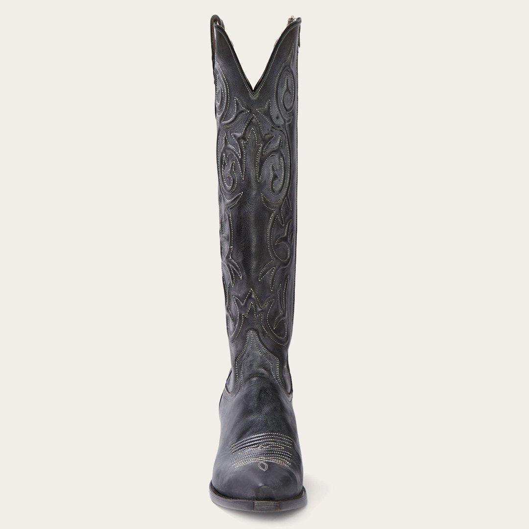 Stetson Black Corded Design Side Zip Cowboy Boot - Stetson - Flyclothing LLC