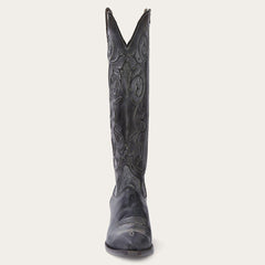 Stetson Black Corded Design Side Zip Cowboy Boot
