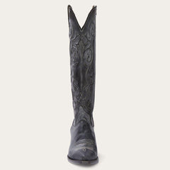 Stetson Black Corded Design Side Zip Cowboy Boot - Flyclothing LLC