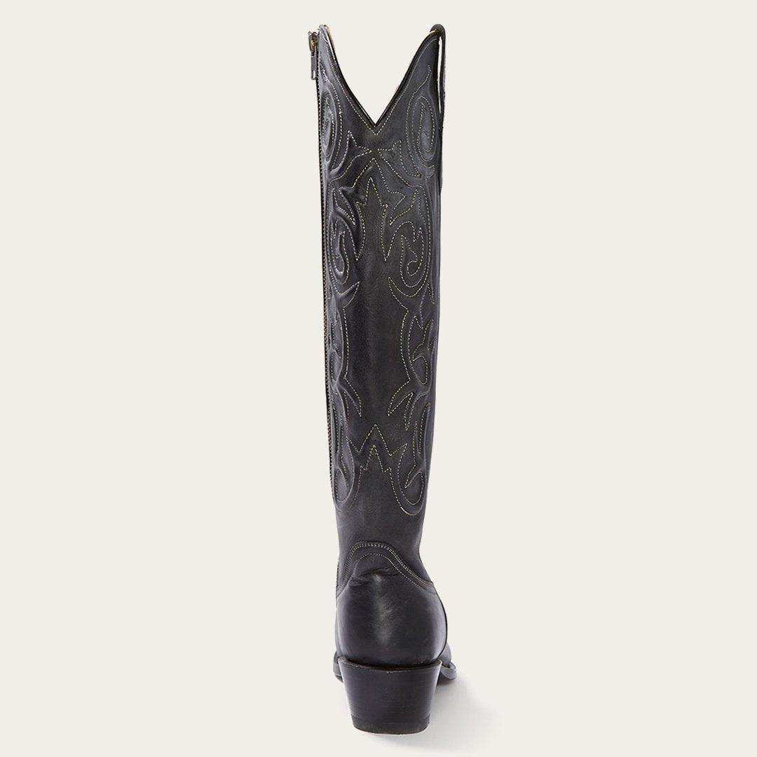 Stetson Black Corded Design Side Zip Cowboy Boot - Stetson - Flyclothing LLC