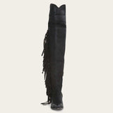 Stetson Black Fringe Over-The-Knee Leather Boot - Stetson - Flyclothing LLC