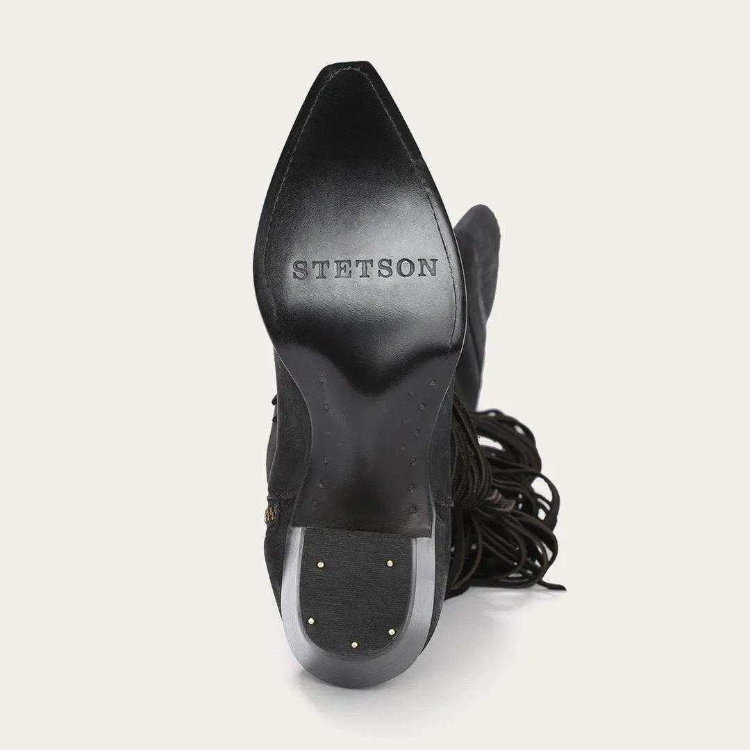 Stetson Black Fringe Over-The-Knee Leather Boot - Stetson - Flyclothing LLC