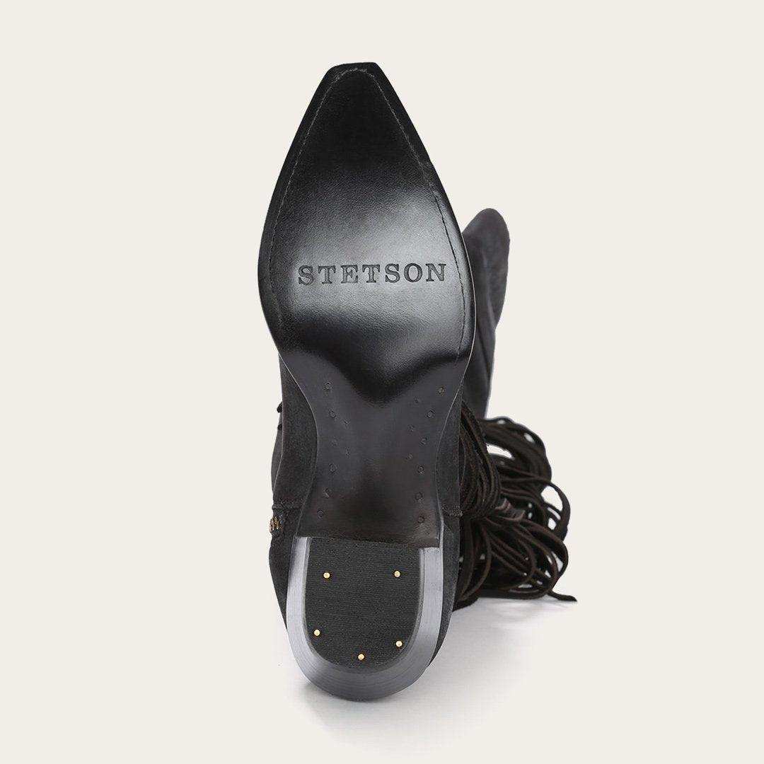 Stetson Black Fringe Over-The-Knee Leather Boot - Stetson - Flyclothing LLC