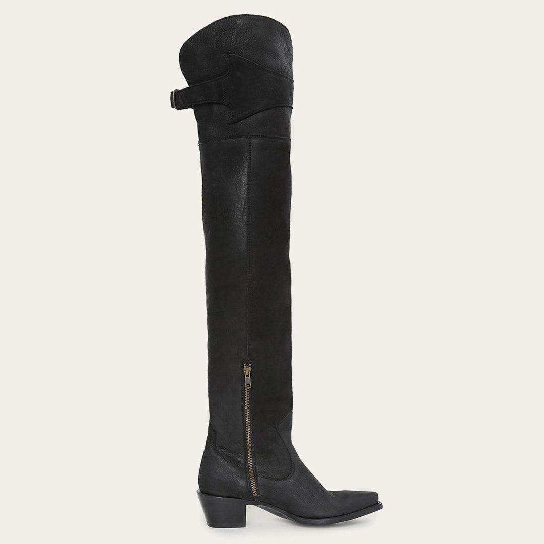 Stetson Black Fringe Over-The-Knee Leather Boot - Stetson - Flyclothing LLC