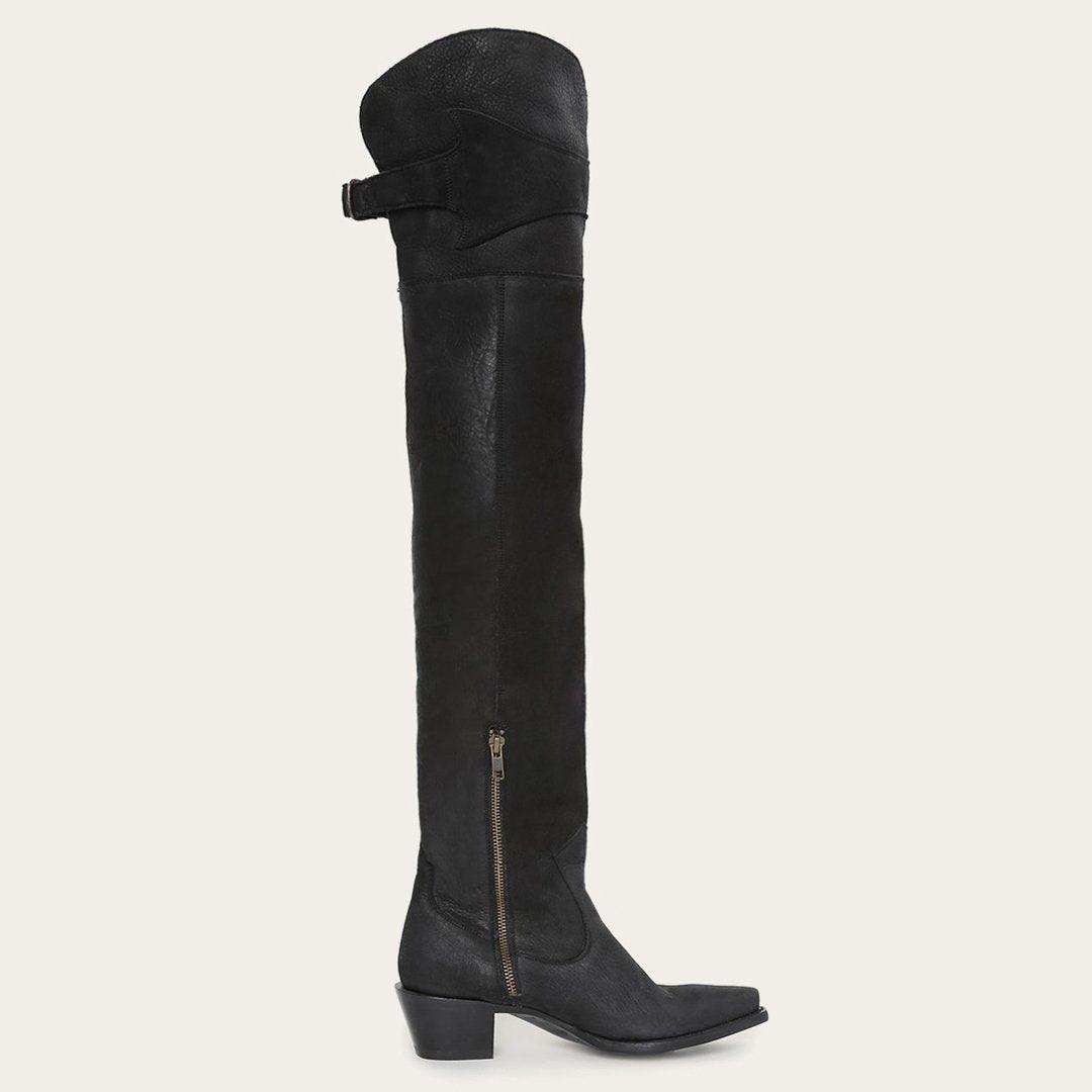 Stetson Black Fringe Over-The-Knee Leather Boot - Stetson - Flyclothing LLC