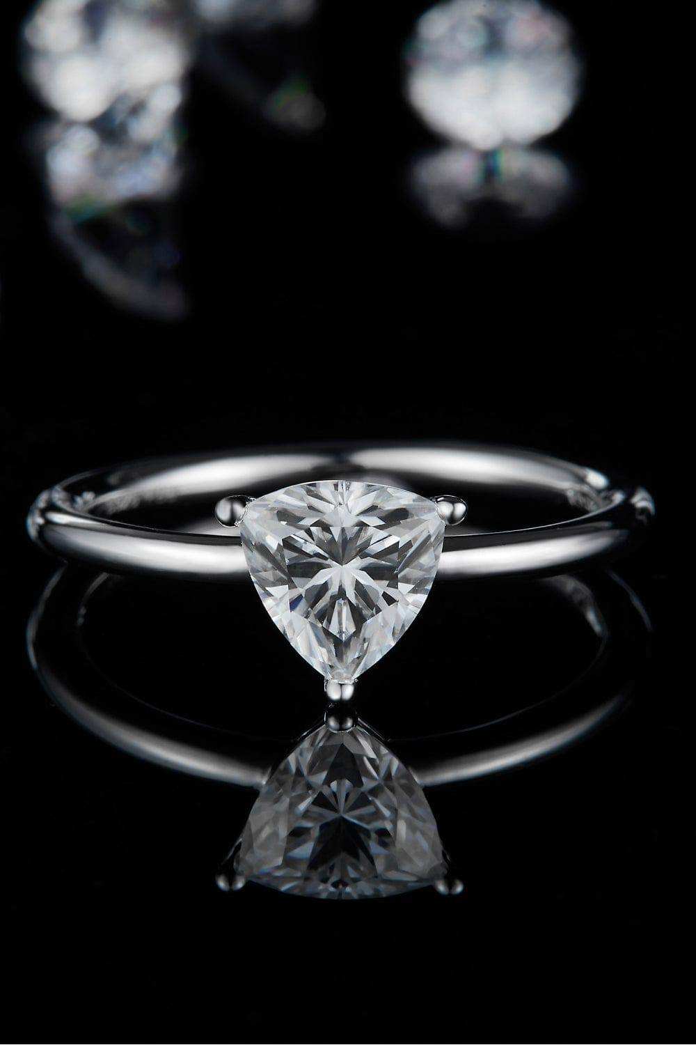 1 Carat Moissanite 925 Sterling Silver Solitaire Ring - Trendsi - Flyclothing LLC