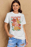 Simply Love Full Size GRATEFUL Flower Graphic Cotton T-Shirt - Trendsi - Flyclothing LLC