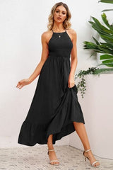 Smocked Crisscross Spaghetti Strap Dress - Flyclothing LLC