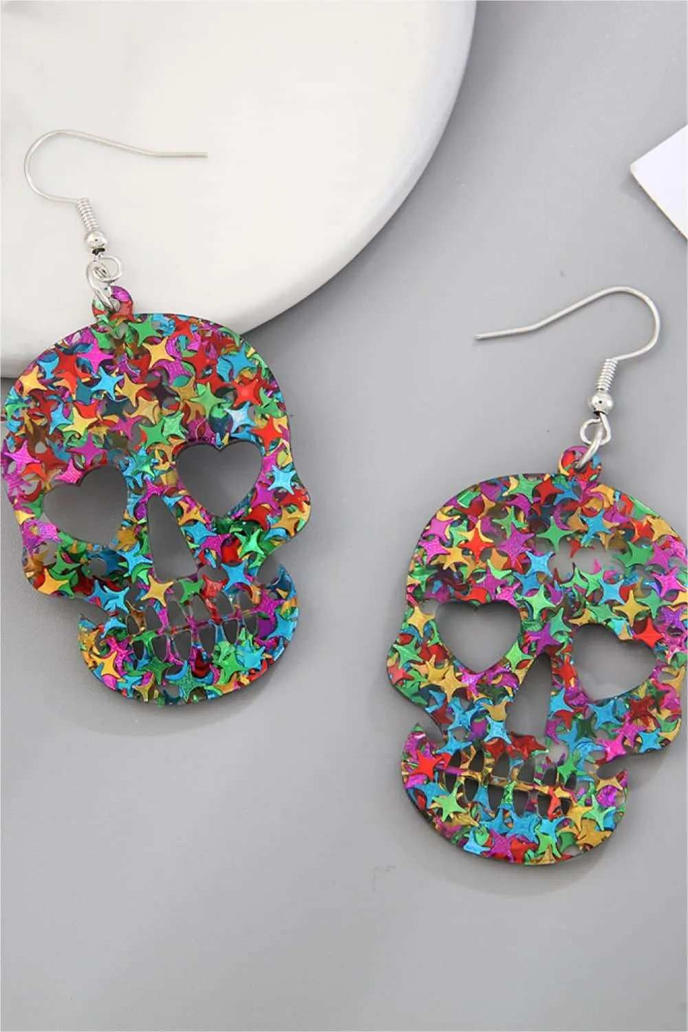 Acrylic Skull Drop Earrings - Trendsi - Flyclothing LLC