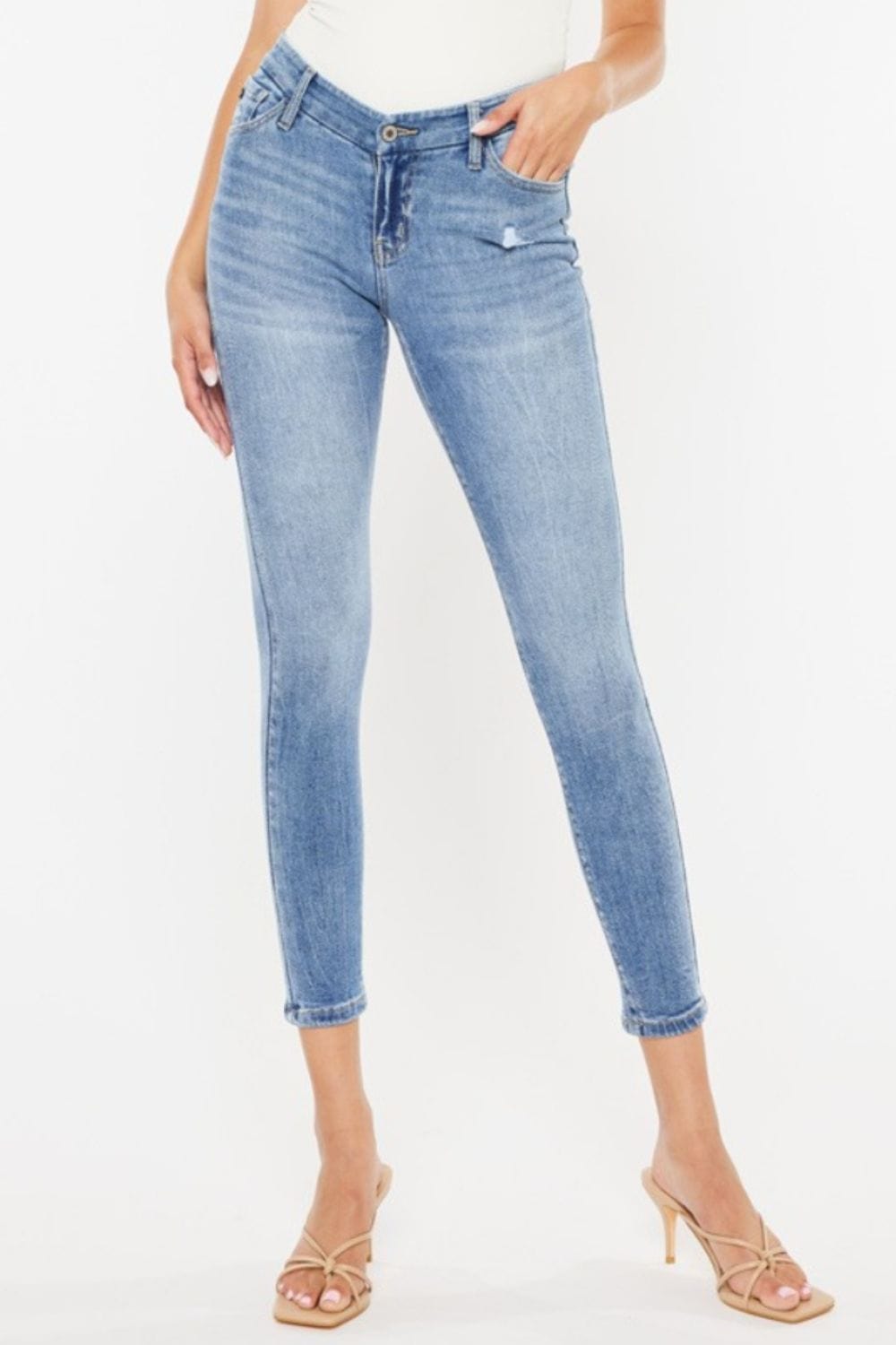Kancan High Waist Cat's Whiskers Skinny Jeans - Trendsi