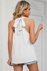 Tied Grecian Neck Tank - Trendsi - Flyclothing LLC