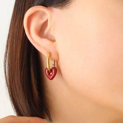 Heart Titanium Steel Earrings - Trendsi