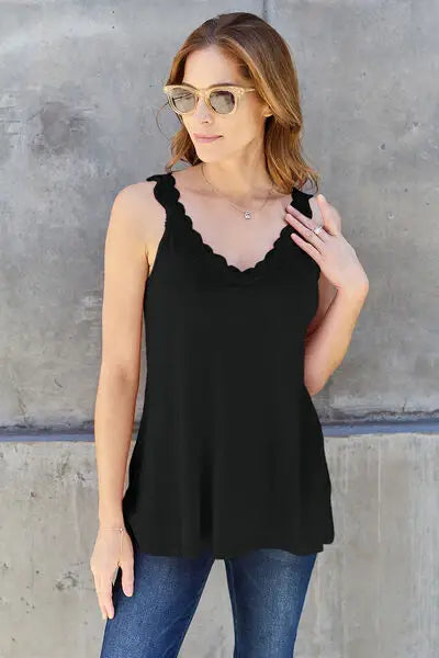 Basic Bae Full Size Lace Detail V-Neck Cutout Cami - Trendsi - Flyclothing LLC