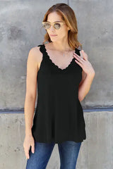 Basic Bae Full Size Lace Detail V-Neck Cutout Cami - Trendsi - Flyclothing LLC