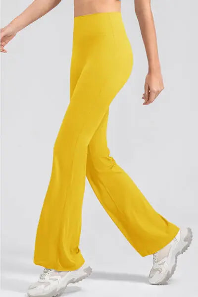 High Waist Straight Active Pants - Trendsi - Flyclothing LLC