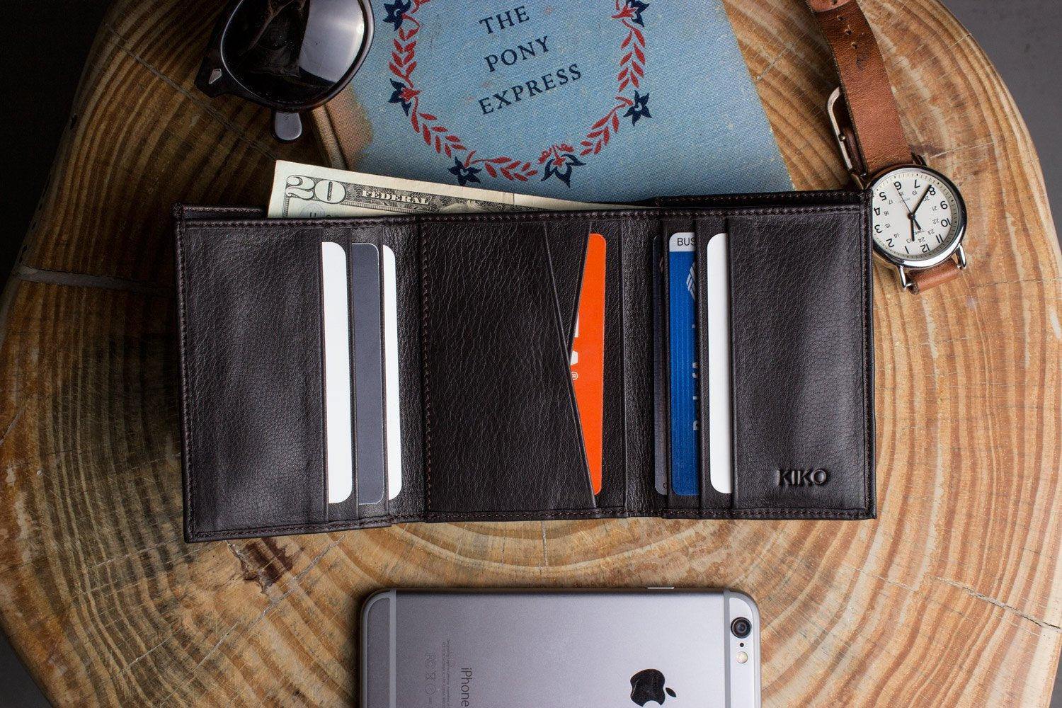 Kiko Leather Trifold Wallet - Flyclothing LLC