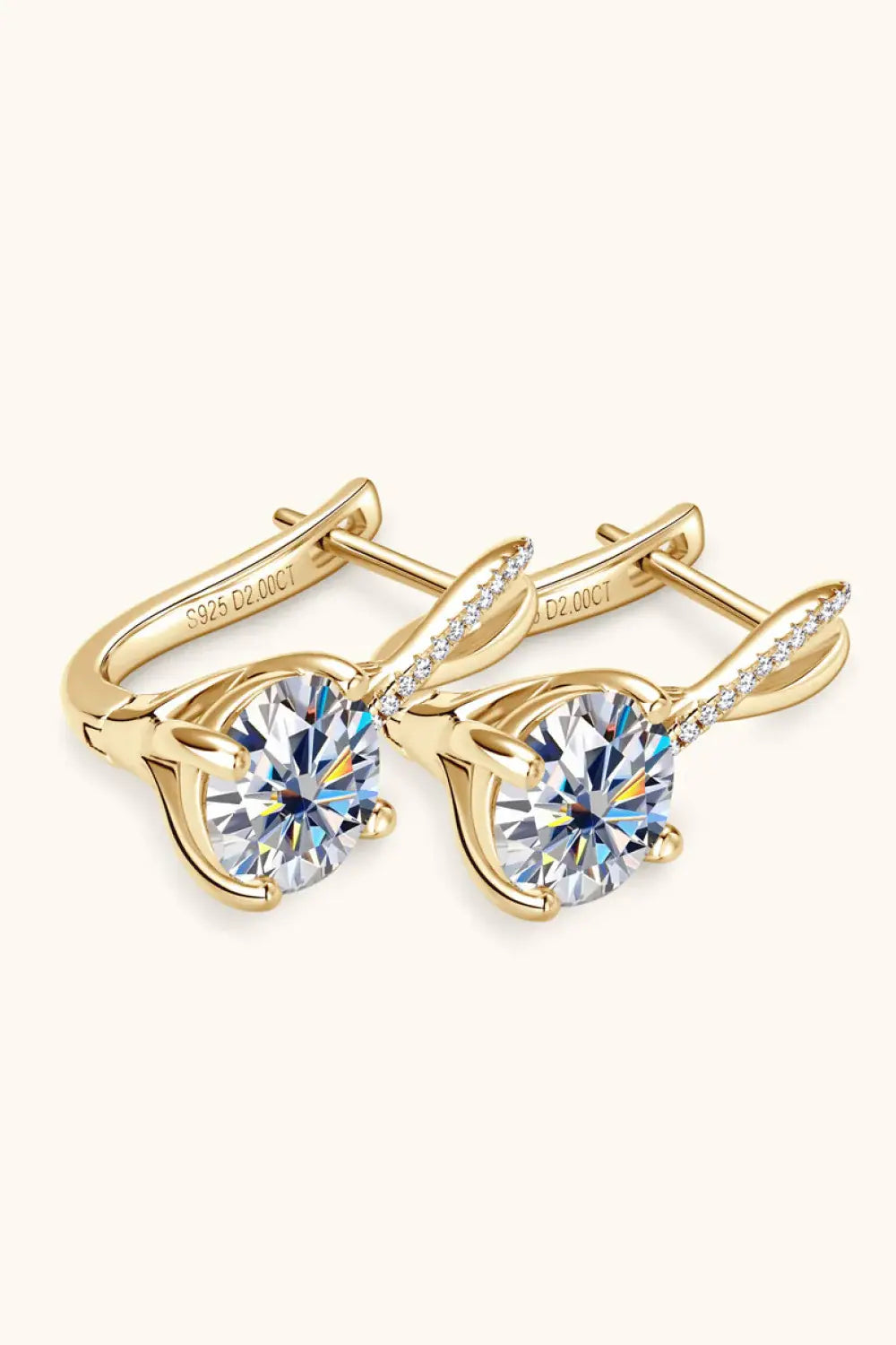 4 Carat Moissanite 925 Sterling Silver Earrings - Trendsi - Flyclothing LLC