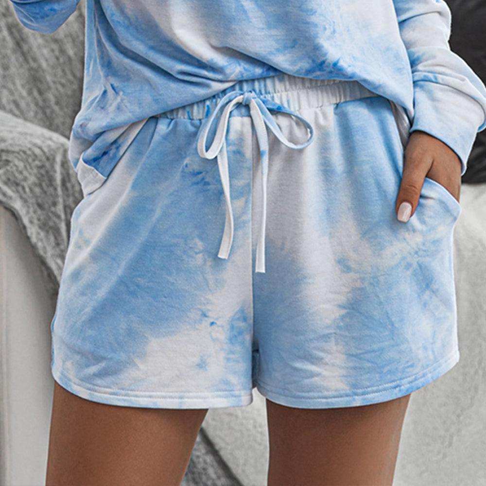Tie-Dye Drawstring Shorts with Pockets - Trendsi - Flyclothing LLC