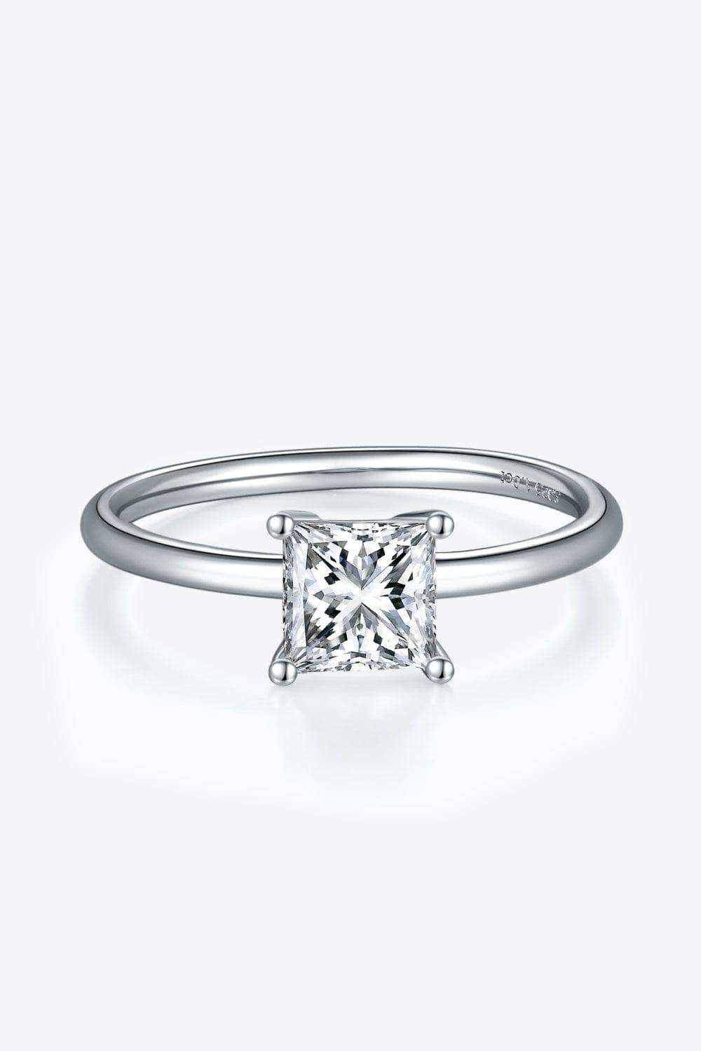 1 Carat Moissanite 925 Sterling Silver Solitaire Ring - Trendsi - Flyclothing LLC