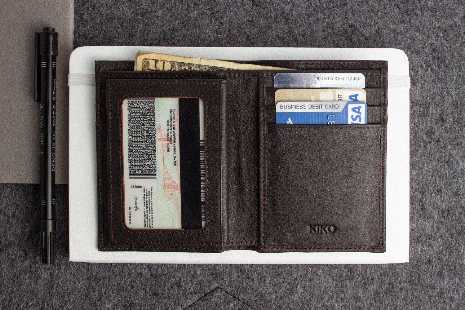 Kiko Leather Slimfold Passcase Wallet - Flyclothing LLC