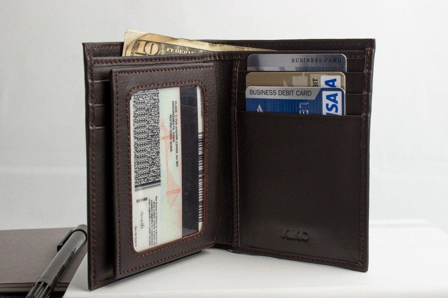 Kiko Leather Slimfold Passcase Wallet - Kiko