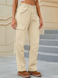 Mid-Rise Waist Straight Jeans with Pockets - Flyclothing LLC