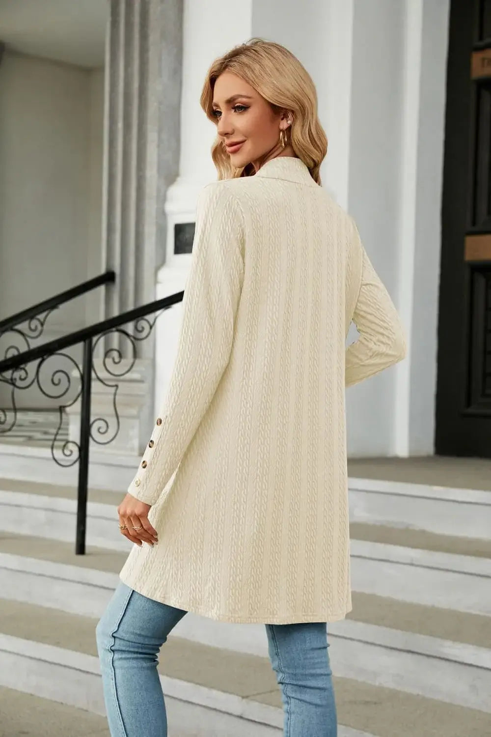 Long Sleeve Open Front Cardigan - Trendsi - Flyclothing LLC