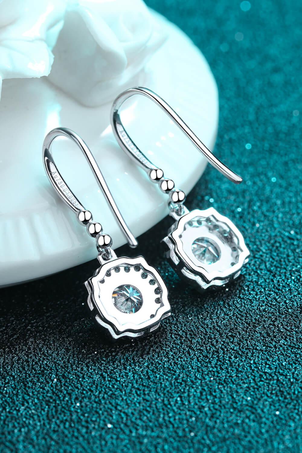 925 Sterling Silver Moissanite Hook Earrings - Flyclothing LLC