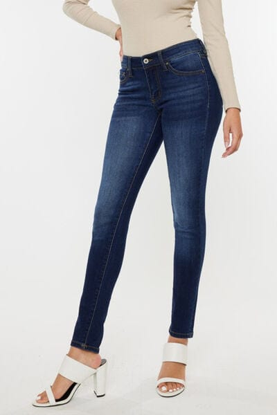 Kancan Mid Rise Gradient Skinny Jeans - Trendsi