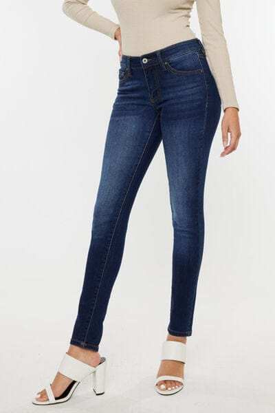 Kancan Mid Rise Gradient Skinny Jeans - Trendsi - Flyclothing LLC