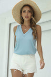 Basic V-Neck Tank - Trendsi - Flyclothing LLC