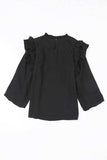 Ruffled Round Neck Long Sleeve Blouse - Trendsi - Flyclothing LLC