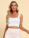 Square Neck Sleeveless Knit Top - Trendsi - Flyclothing LLC