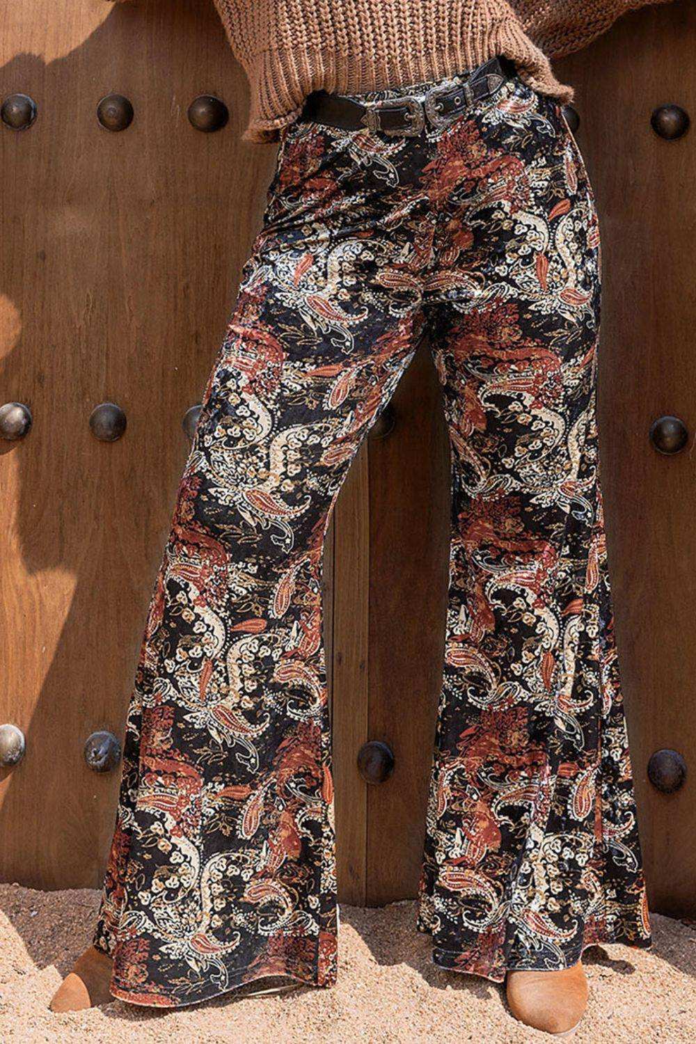 Plus Size Printed Wide Leg Long Pants - Trendsi - Flyclothing LLC