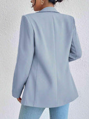 Shawl Collar Long Sleeve Blazer - Trendsi