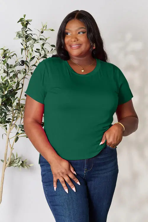 Basic Bae Full Size Round Neck Short Sleeve T-Shirt - Trendsi - Flyclothing LLC