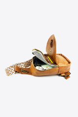 Adjustable Strap PU Leather Sling Bag - Trendsi