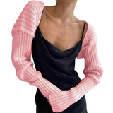 Long Sleeve Knit Bolero - Trendsi - Flyclothing LLC
