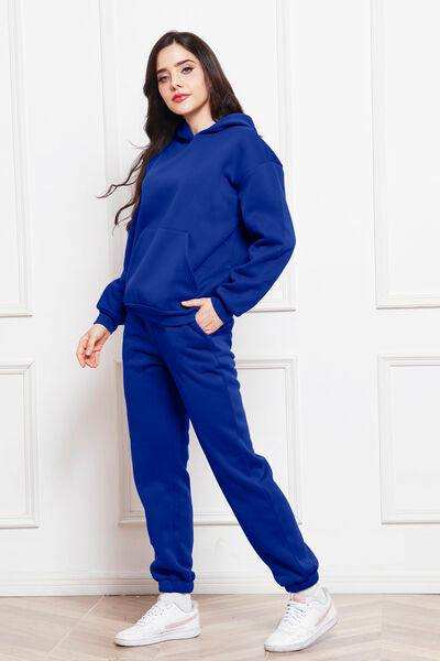 Drop Shoulder Long Sleeve Hoodie and Pants Set - Trendsi - Flyclothing LLC