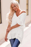 Flutter Sleeve High-Low Top - Trendsi - Flyclothing LLC