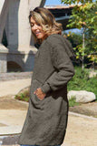 Double Take Full Size Open Front Long Sleeve Hooded Coat - Trendsi - Flyclothing LLC