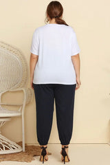 Graphic Tee and Belted Paperbag Joggers Set - Trendsi - Flyclothing LLC