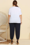 Graphic Tee and Belted Paperbag Joggers Set - Trendsi