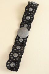 Round Shape PU Leather Belt - Trendsi - Flyclothing LLC