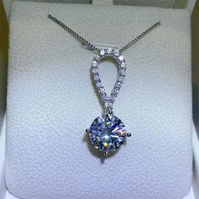 5 Carat Moissanite 925 Sterling Silver Teardrop Necklace - Trendsi